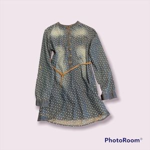 Girls Belted Jean dress